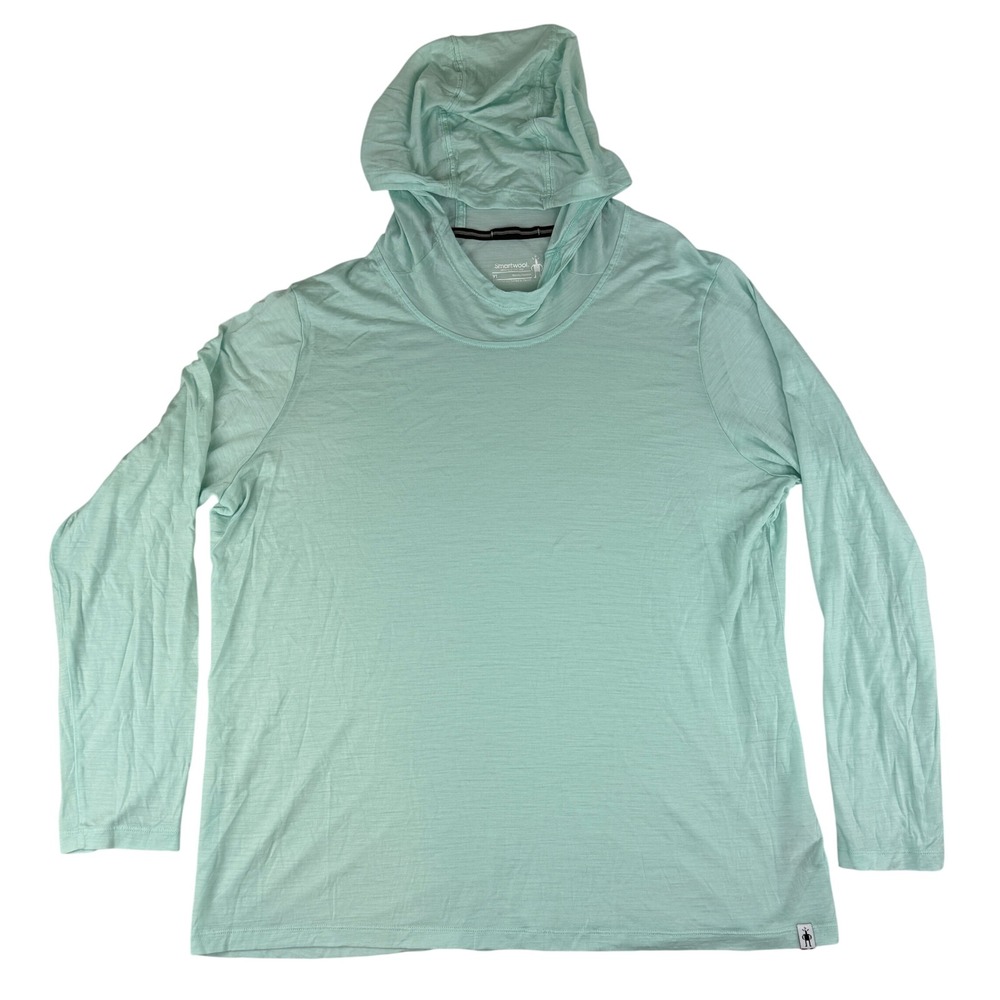 Smartwool Merino Sport 120 Hoodie Women XL Mint Green Activewear SW016592